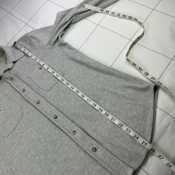 Faherty Top Womens Small Gray Legend Classic Sweater Shirt Button Up Collared - Picture 9 of 9
